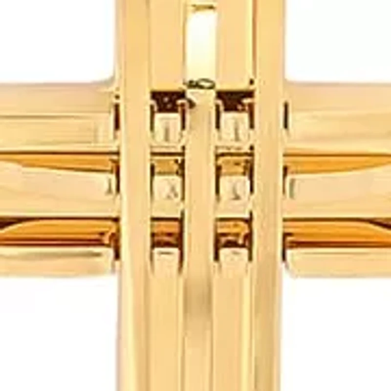 Stainless steel cut accented cross pendant