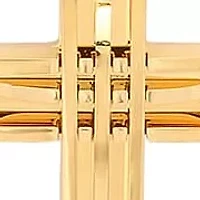 Stainless steel cut accented cross pendant