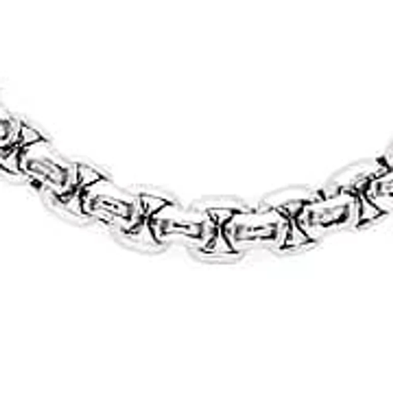 Men's stainless steel rounded box chain necklace 16", 18", 24", and 30"
