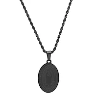 18k gold plated stainless steel oval religious pendant