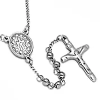 Men's stainless steel rosary necklace