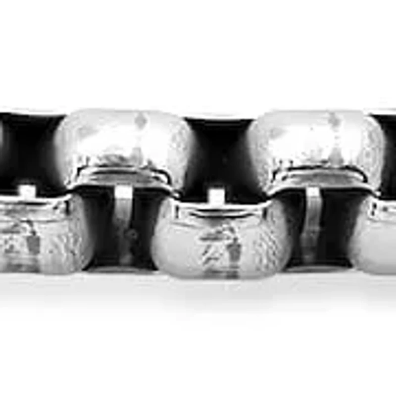 Men's stainless steel rounded box chain bracelet