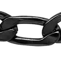 Men's black ip stainless steel figaro chain link necklace