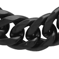 Men's black ip stainless steel curb cuban link chain necklace