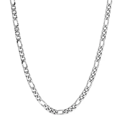 Men's stainless steel figaro link chain necklace