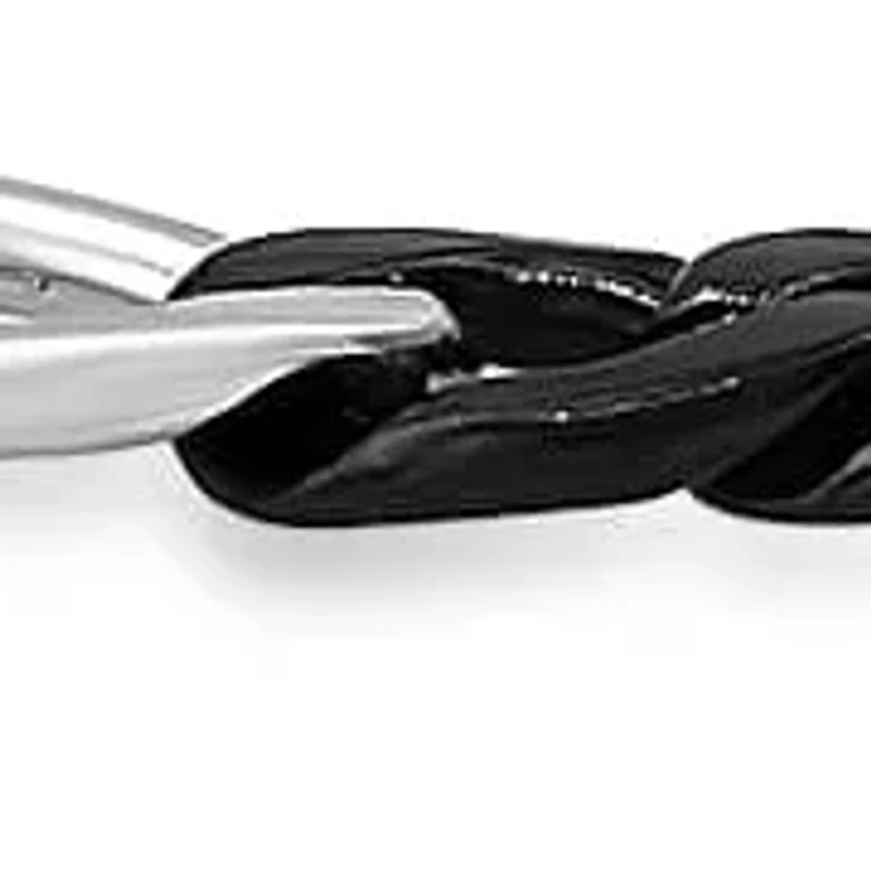 Men's two tone black ip and stainless steel figaro chain bracelet