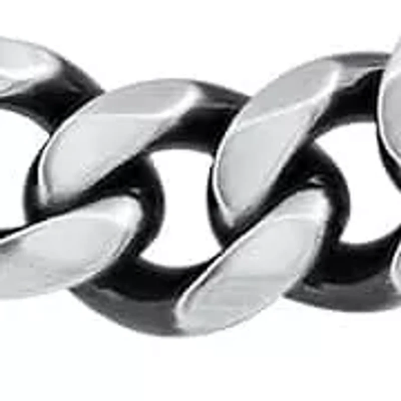 Men's stainless steel gunmetal cuban chain necklace
