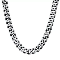 Men's stainless steel gunmetal cuban chain necklace