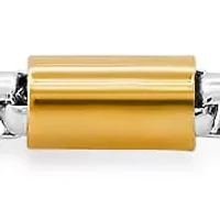 Men's two tone stainless steel and 18k gold plated bar & box chain bracelet
