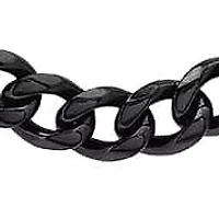 Men's black ip stainless steel petite cuban link chain necklace