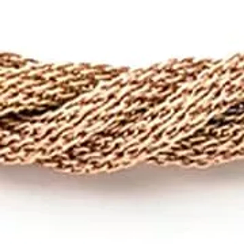Men's 18k rose gold plated stainless steel rope bracelet/necklace set