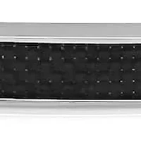 Men's stainless steel box chain link bracelet with black carbon fiber