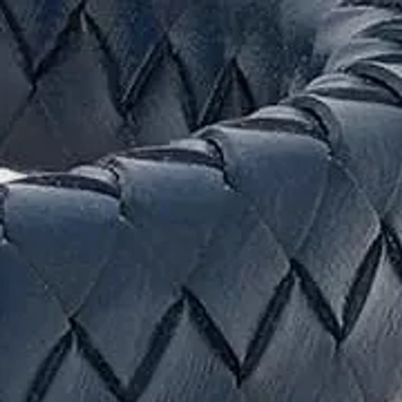 Men's genuine blue leather braided bracelet with stainless steel clasp