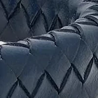 Men's genuine blue leather braided bracelet with stainless steel clasp