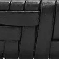 Men's braided leather and black ip stainless steel bracelet