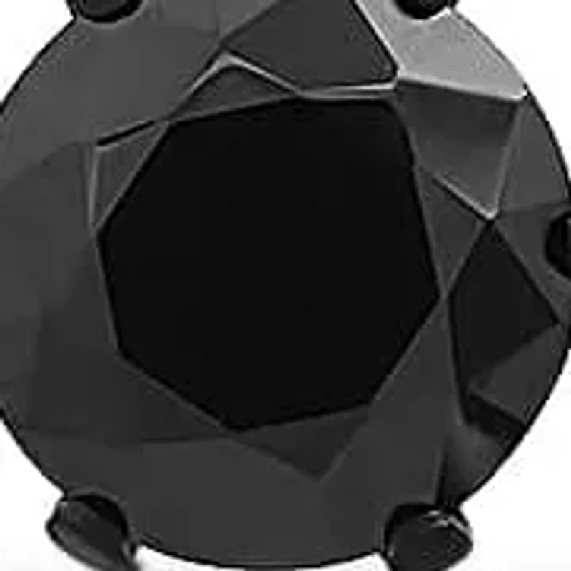 Lab Created Unisex black ip stainless steel and black simulated diamonds square and round stud earrings set