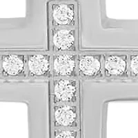 Lab Created Stainless steel simulated diamond cross pendant