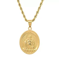 Men's 18k gold plated stainless steel buddha pendant