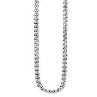 Men's stainless steel rounded box chain necklace in 16", 18", 24", and 30"