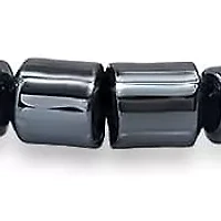 Men's hematite beads and stainless steel clasp bracelet