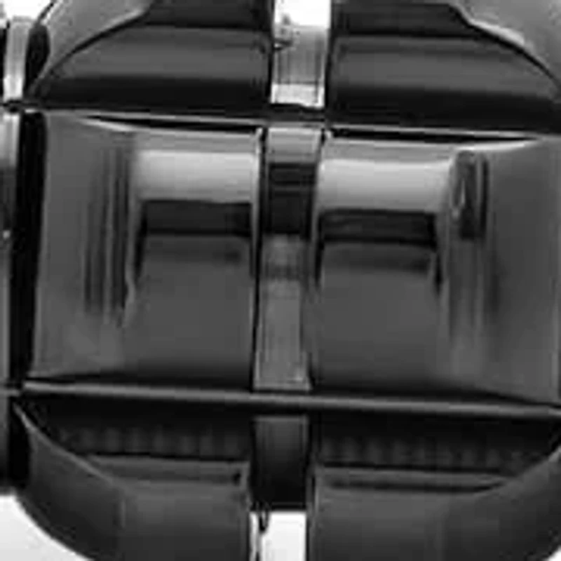 Men's genuine black leather braided bracelet with black ip stainless steel accent