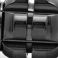 Men's genuine black leather braided bracelet with black ip stainless steel accent