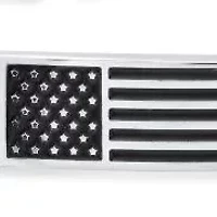 Men's two tone black ip and stainless steel american flag id bracelet