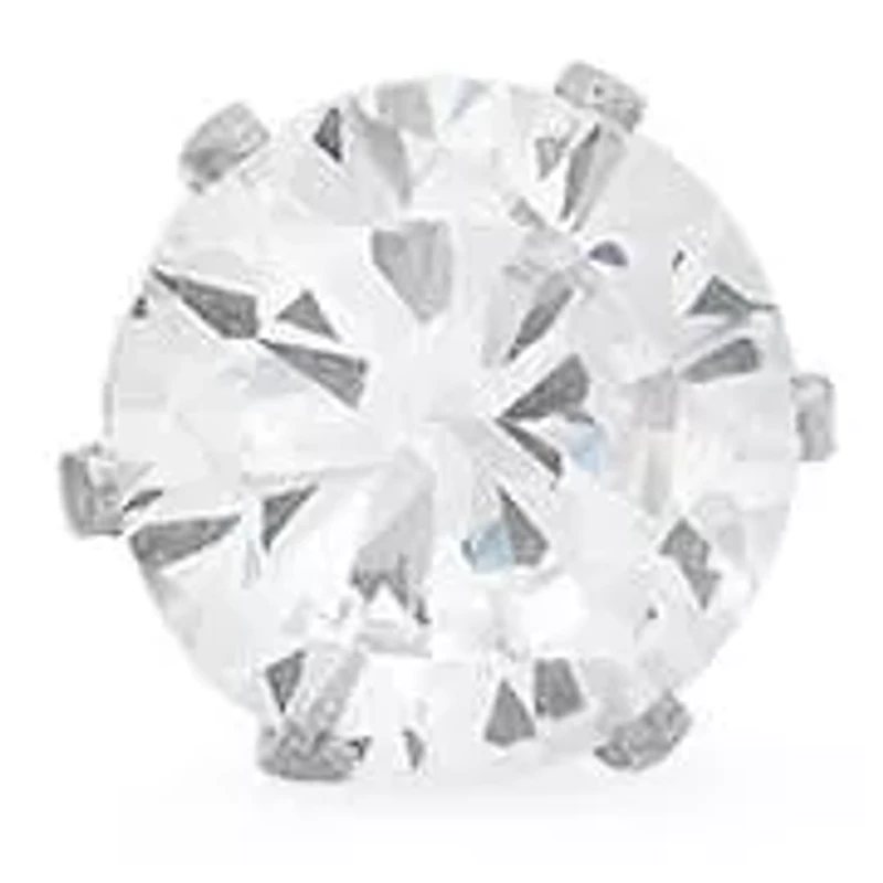 Lab Created Stainless steel set of 2 simulated diamond stud and simulated diamond huggie earrings
