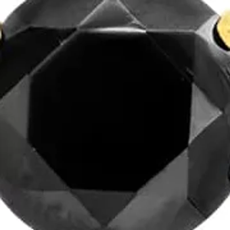 Lab Created Men's two tone black ip and 18k gold plated stainless steel simulated diamond studs and huggies set