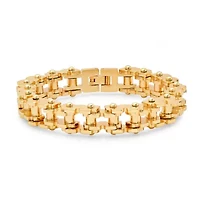 Men's 18k gold plated stainless steel bicycle chain link bracelet