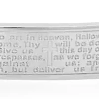 Men's stainless steel byzantine link Our Father english prayer id bracelet