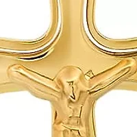 Men's 18k gold plated stainless steel double crucifix pendant