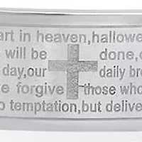 Men's two tone 18k gold plated and stainless steel Lords prayer id bracelet
