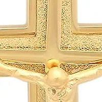 18k gold plated stainless steel triple cross pendant with crucifix