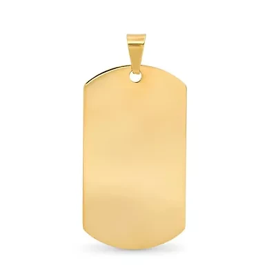 Men's 18k gold plated stainless steel dog tag pendant