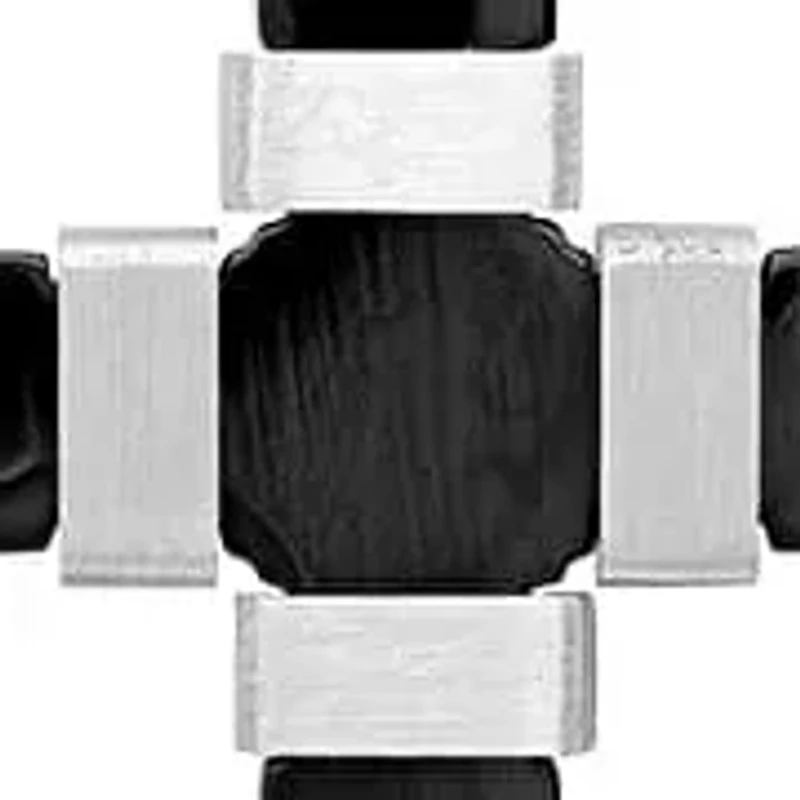Men's two tone stainless steel and black ip cross pendant