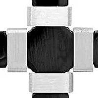 Men's two tone stainless steel and black ip cross pendant