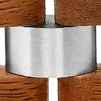 Men's stainless steel and wood thick link bracelet