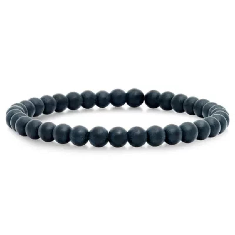 Men's black lava beaded bracelet