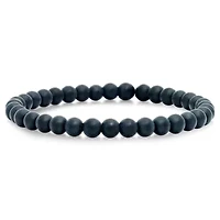Men's black lava beaded bracelet