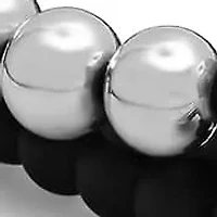 Men's set of 3 black lava and stainless steel beaded religious bracelet