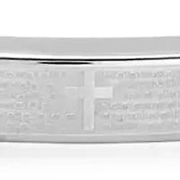 Men's hematite and stainless steel Our Father english prayer id bracelet