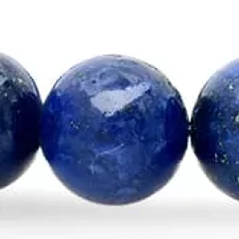 Men's blue lapis and stainless steel beaded bracelet