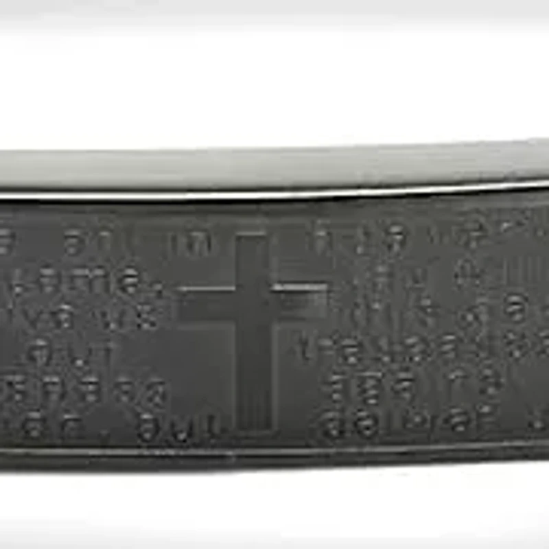 Men's hematite and black ip stainless steel Our Father english prayer id beaded bracelet