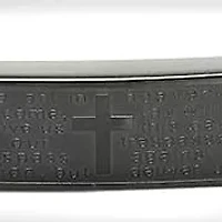 Men's hematite and black ip stainless steel Our Father english prayer id beaded bracelet