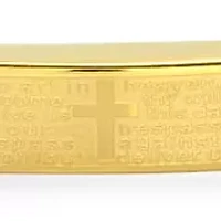 Men's tiger eye beads and 18k gold plated stainless steel Our Father english prayer Id bracelet