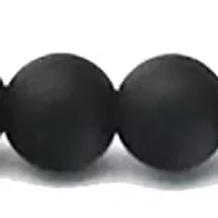 Men's black lava beaded stretch bracelet