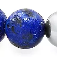 Men's stainless steel and blue lapis beaded bracelet