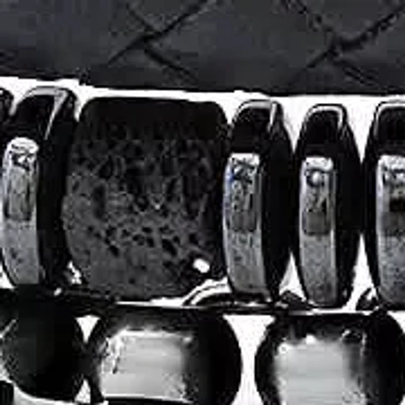 Men's gray leather, black ip stainless steel, lava and hematite beaded 3pc bracelets set