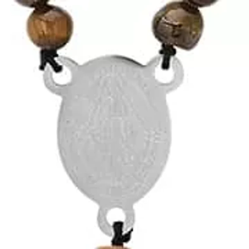 Men's black rubber, tiger eye beads & stainless steel rosary